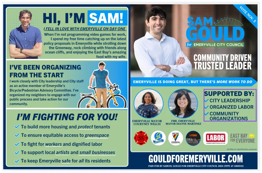Sam Gould mailer spread